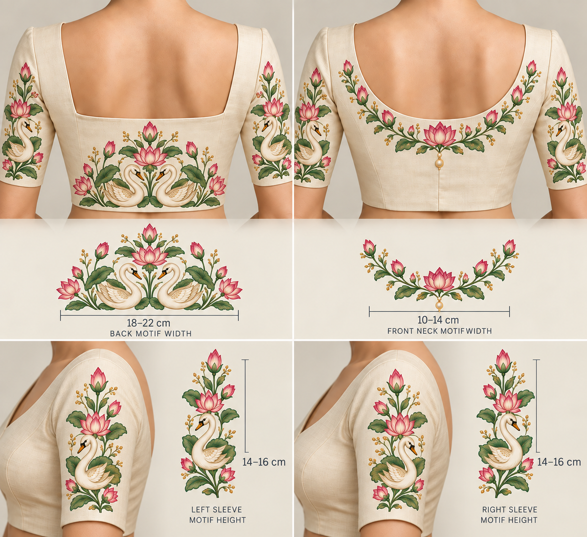 Swan and Lotus design 1 - DTF Sticker